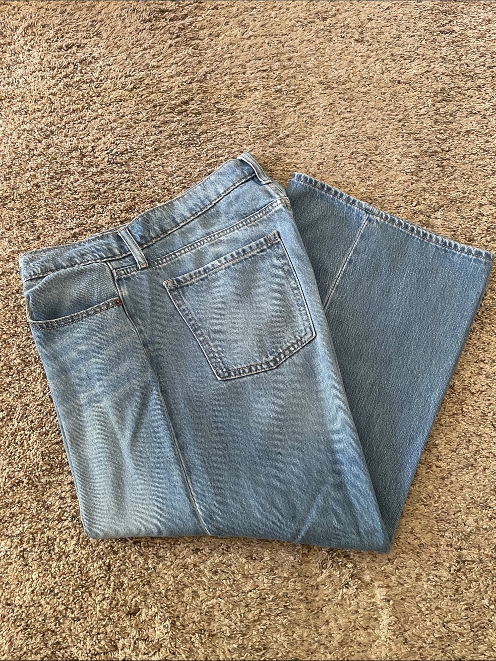 Old Navy Drapey Denim Mid-Rise Baggy Wide Leg 12P